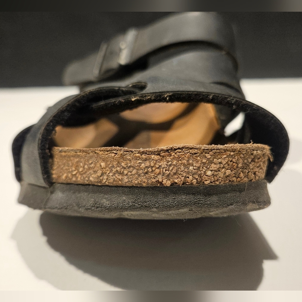 Birkenstock Pisa Sandals Black Leather Adjust Cross Strap Women’s 37 US 6–6.5 - Picture 12 of 16